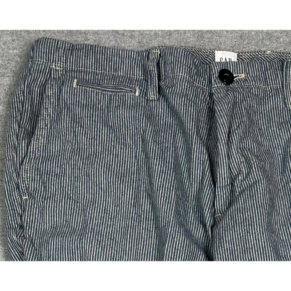 Gap Chino Pants 34x30 (32x28) Blue Hickory Railroad Stripe Slim Fit Trousers